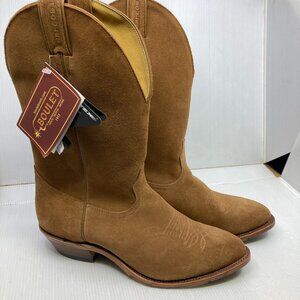 BOULET Canada NEW western cowboy tobacco suede mens boots sz 11 E